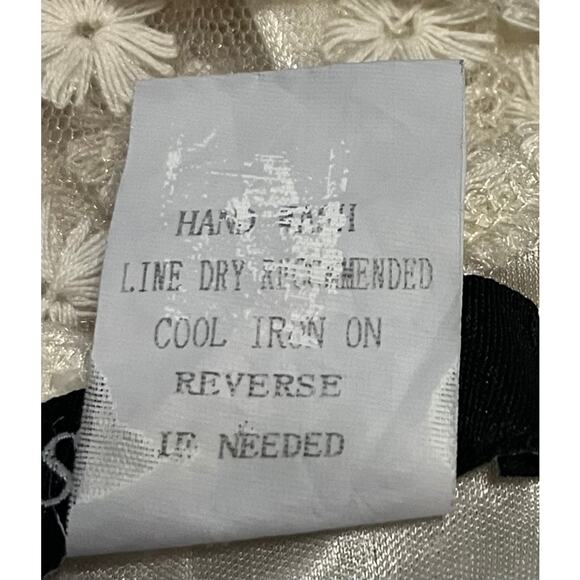 SASSYBLING EMBROIDERED A-LINE MIDI DRESS, JUNIOR, L, IVORY, TASSELS, BELL SLEEVE - Picture 9 of 9